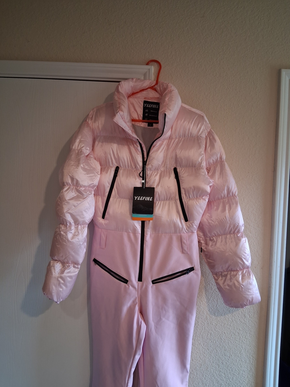Women's Pink Ski One-Piece Snow Jacket
